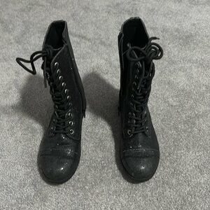 Glitter combat boots
